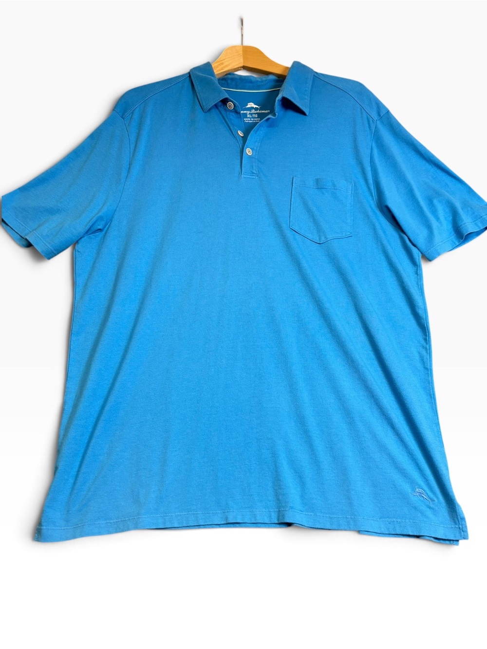 Tommy Bahama Vibrant Blue Short-Sleeve Polo with Chest Pocket